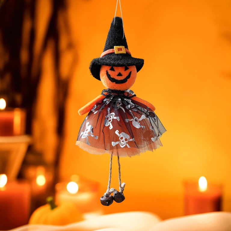 Halloween Ornaments Halloween Tree Ornaments Halloween Hanging Decorations  Halloween Gauze Dress Doll Pendant Black Cats Witch Pumpkin and Ghost Style  with Bells Decorative Hanging Ornament - Walmart.com