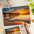 thumbnail image 4 of Lantern Press 1000 Piece Jigsaw Puzzle, Outer Banks, North Carolina, Pier and Sunset, 4 of 5