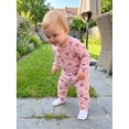 thumbnail image 5 of Loicainy Infant Baby Girls Fall Outfit 3 6 9 12 18 Months Cherry Print Long Sleeves Romper and Pants Clothes Set, 5 of 6
