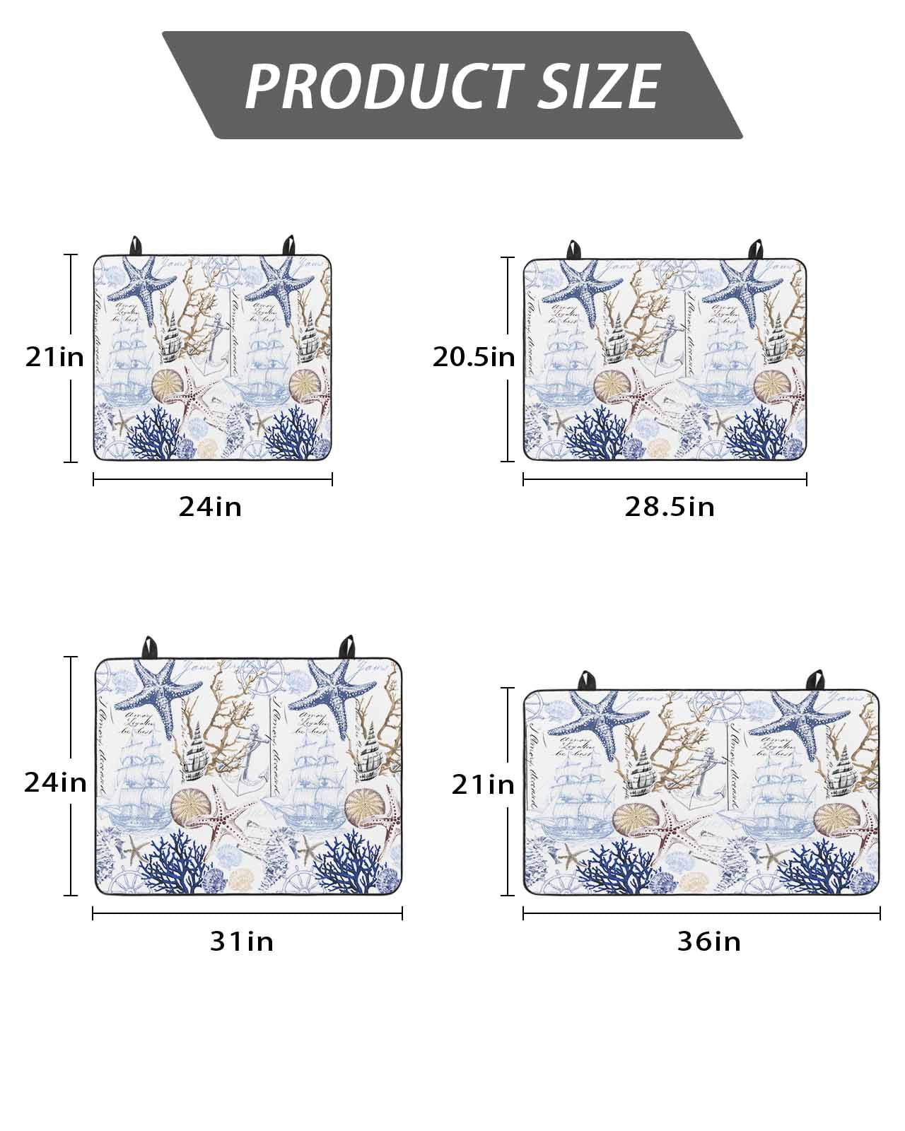 Stove Top Covers for Electric Stove, Blue Brown Coastal Glass Stovetop Cover Protector, Summer Beach Nautical Coral Starfish Induction Cooktop Protector Oven Mat for Kitchen Countertop 24"x21"