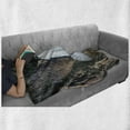 thumbnail image 6 of Wyoming Soft Flannel Fleece Throw Blanket, Grand Canyon of Yellowstone Outdoor Scene of Waterfall, Cozy Plush for Indoor and Outdoor Use, 50" x 70", Sand Brown Hunter Green, by Ambesonne, 6 of 6