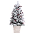 thumbnail image 2 of Haute Decor 4 Foot Pre-Lit Frosted Ashcroft Fir Potted Christmas Tree, 2 of 6