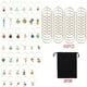 thumbnail image 2 of Inteprter 40 etiquetas de identificación con dijes de timón de barco náutico para copas de vino, 40 juegos con temática de playa Cocina y Comedor, 2 of 5