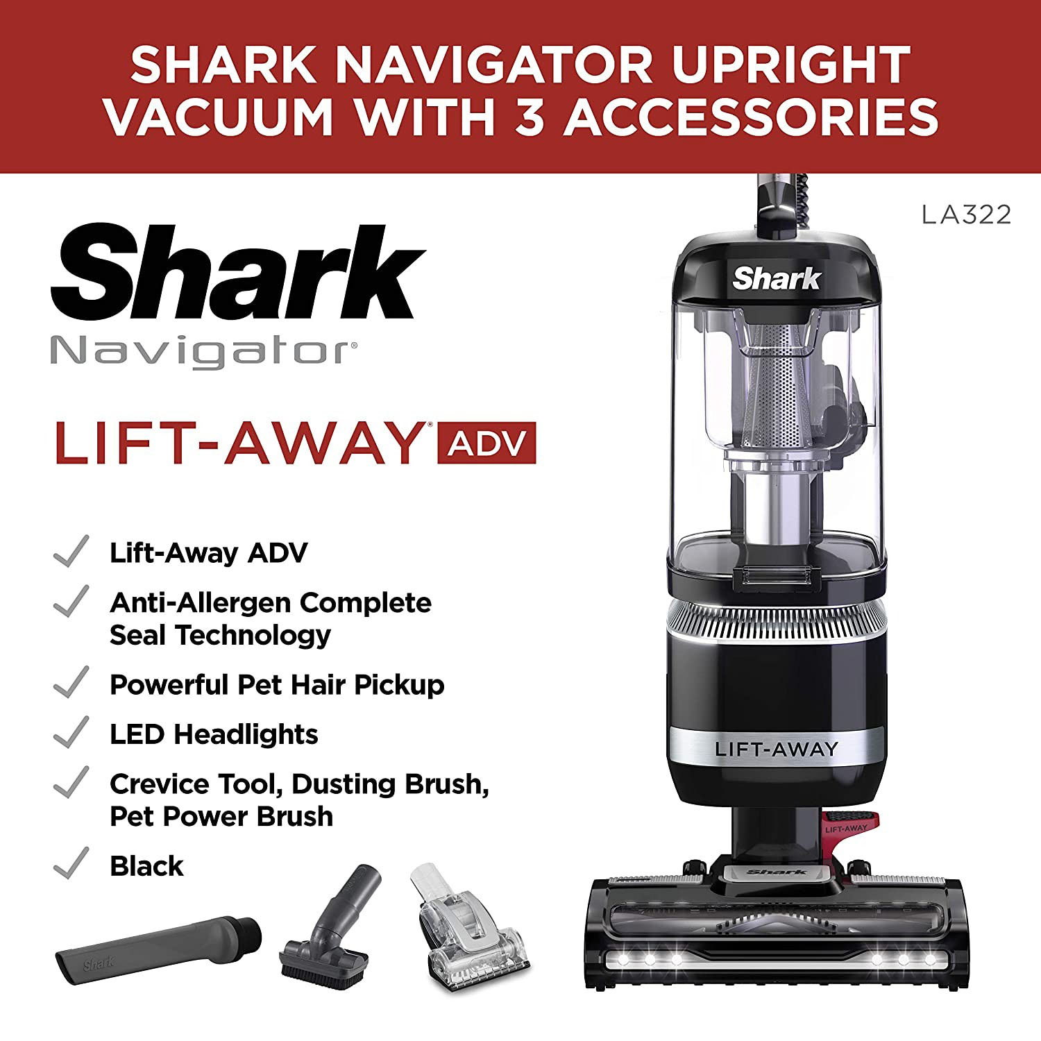 Shark LA322 Navigator Lift-Away ADV Upright Vacuum - image 2 of 11