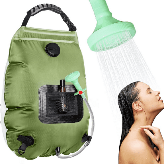 Solar Portable Shower Bag 5 Gal/20L Solar Heating Outdoor Camping Shower Bag with On-Off Switchable Shower Head Suitable for Camping Hiking Travel