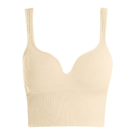 Clearance!Uooqdmx Sports Bras for Women Front Closure Bra Racerback Plus Size Unlined Underwire Full Coverage Bras Bandeau Bra Beige L