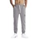 thumbnail image 2 of Pantalones largos para hombre, lisos, informales, con cintura elástica y bolsillos, deportivos, 2 of 8