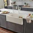thumbnail image 3 of Blanco 402322 Ikon 33" Farmhouse Double Basin Silgranit Kitchen Sink - White, 3 of 7