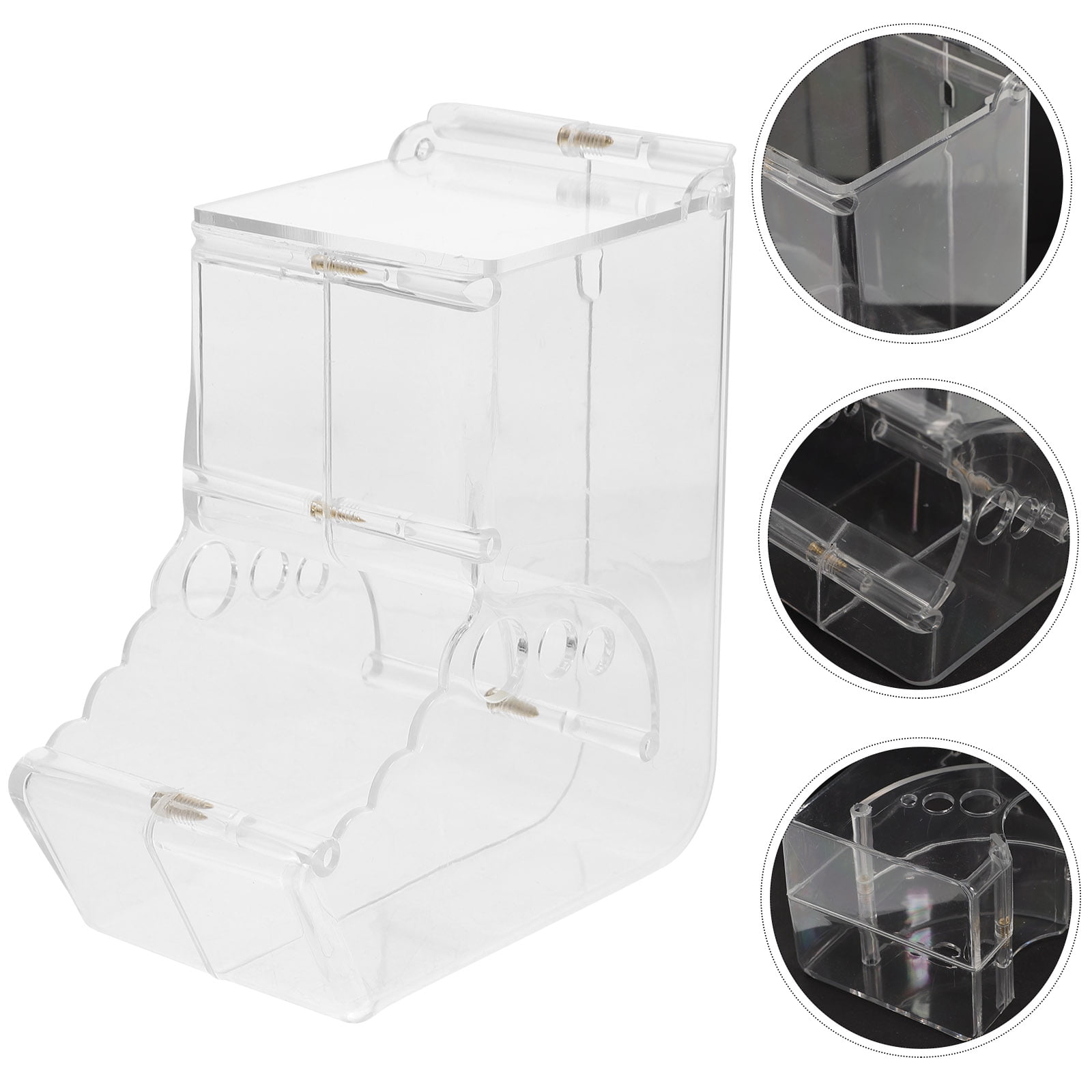 HEATSHAKING Transparent Acrylic Small Pet Feeder for Rabbits Hamsters Easy to Clean and Use Practical Compact Design