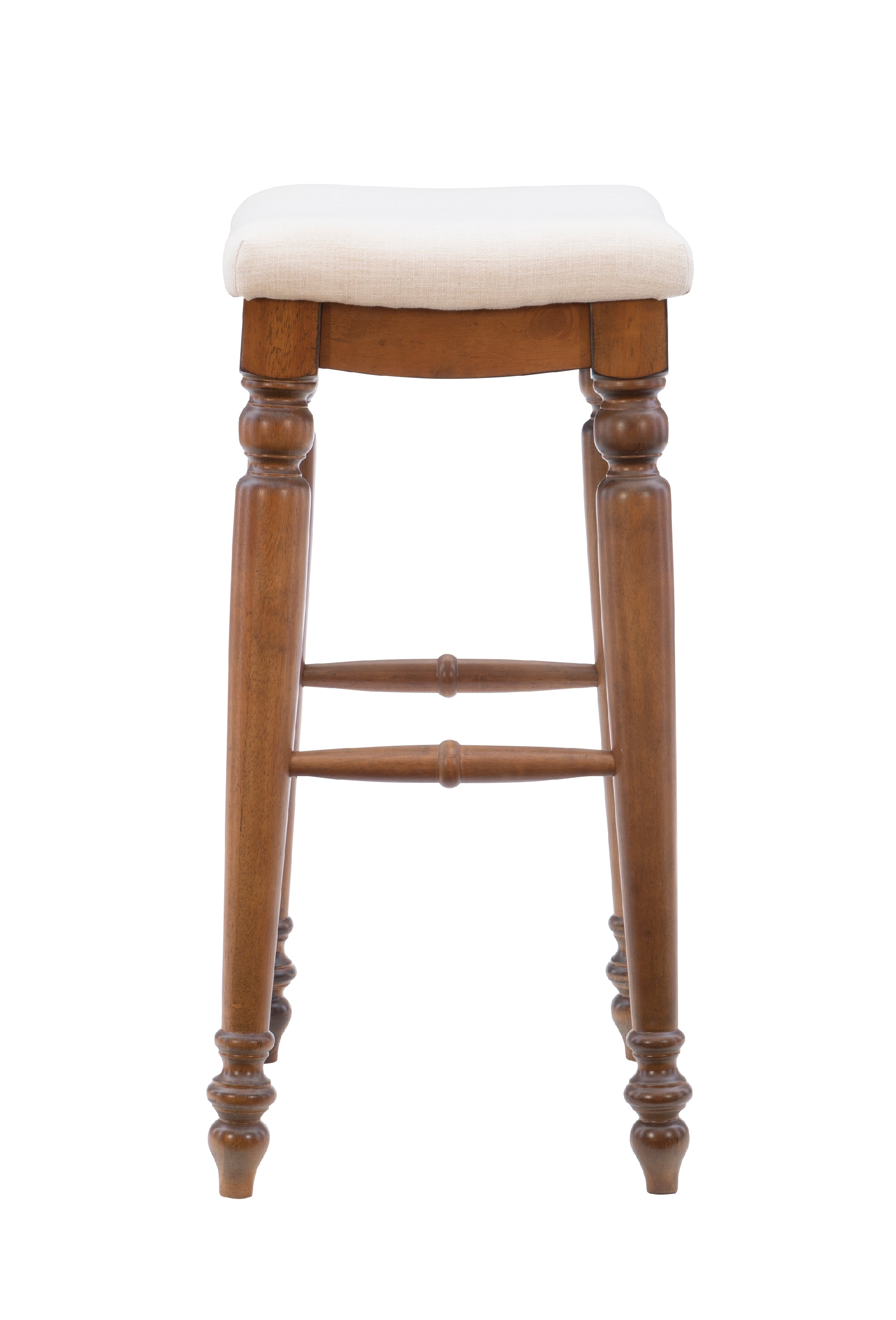 Linon Martha 30" Backless Bar Stool, Walnut/Natural