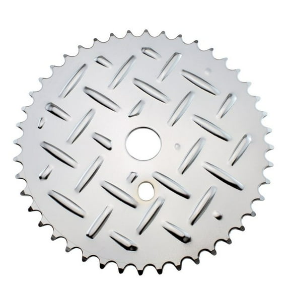 Steel Plate Bicycle Sprocket/Chainring, 44T, Chrome
