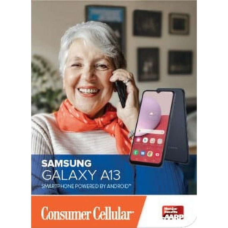 Consumer Cellular, Samsung Galaxy A13, 32GB, Black - Prepaid Smartphone 