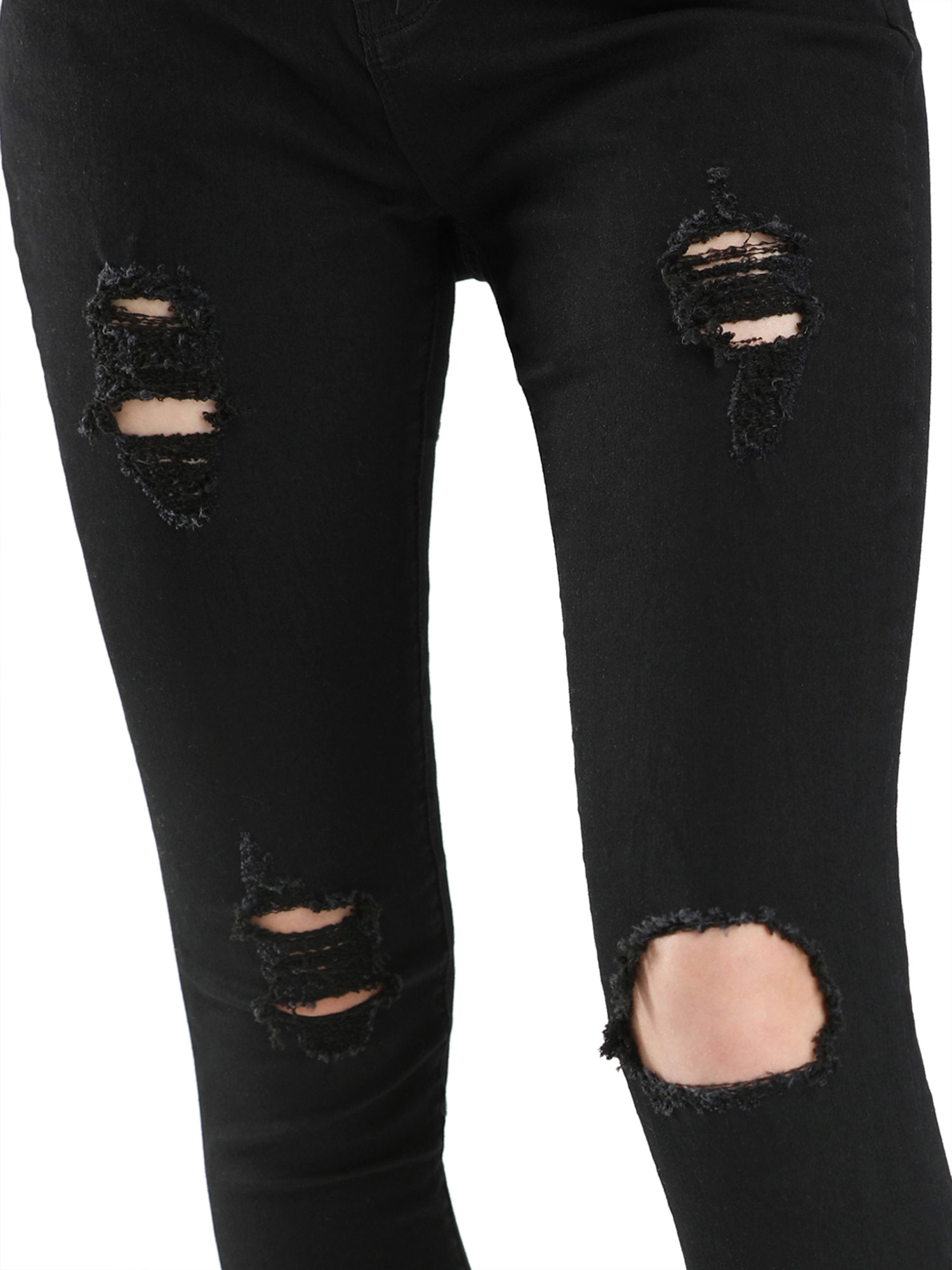 Womens Ladies Skinny Rip Stretchy Stretch Cut Out Distressed Damaged Denim Jeans