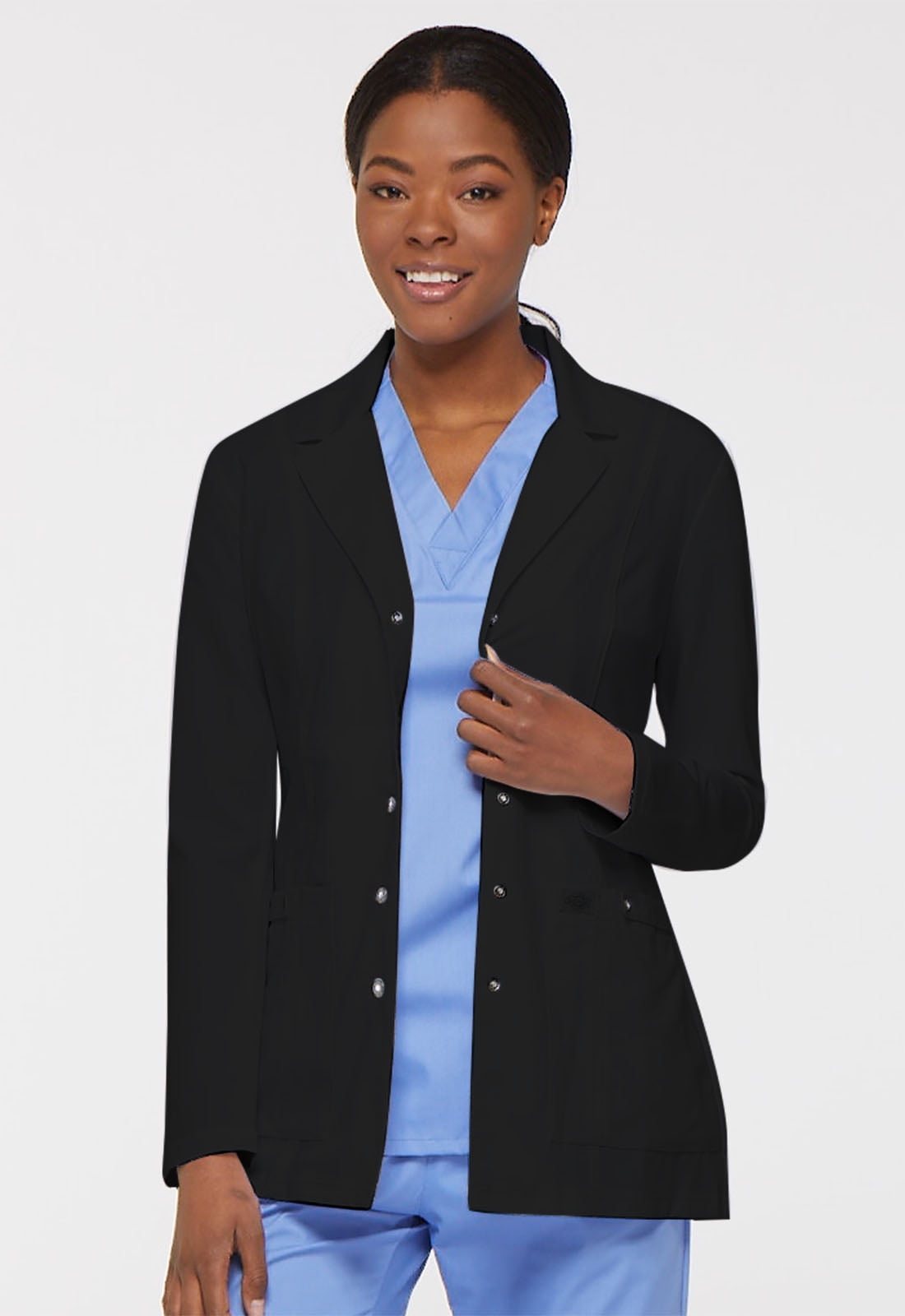 Dickies Xtreme Stretch Scrubs Lab Coats for Women 28" Snap Front 82400