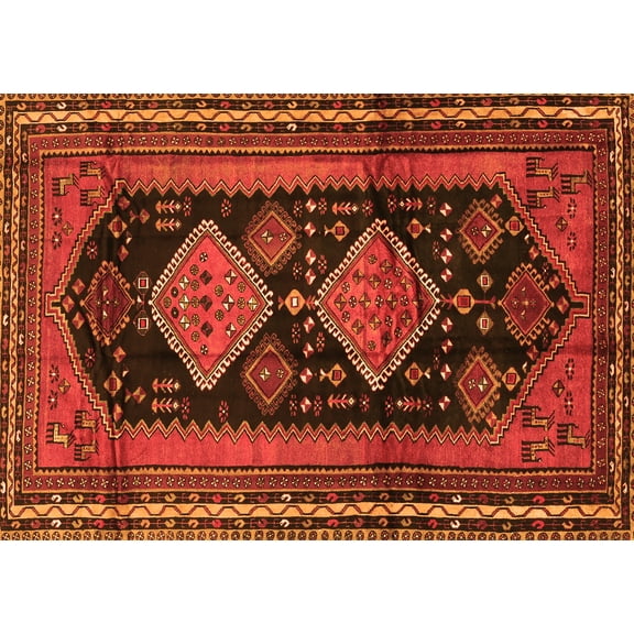 Ahgly Company Indoor Rectangle Persian Orange Traditional Area Rugs, 5' x 7'