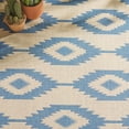 thumbnail image 4 of SAFAVIEH Beach House Vasiliki Geometric Indoor/Outdoor Runner Rug, Blue/Creme, 2'2" x 12', 4 of 9