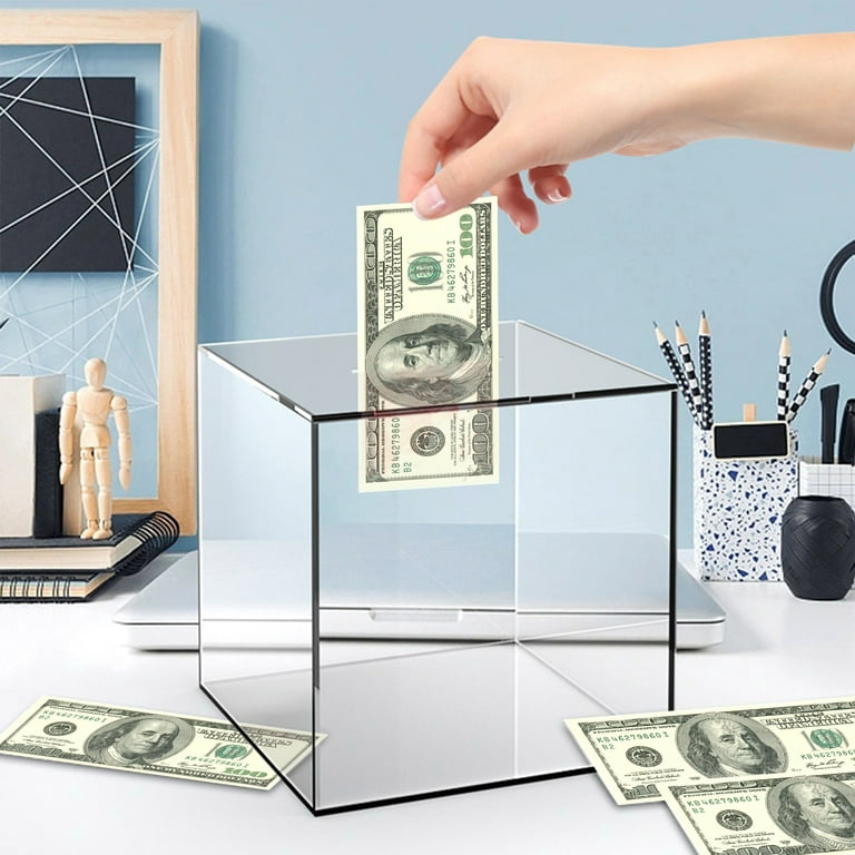 HIIMIEI Clear Acrylic Piggy Bank for Adults & Kids - Must Break to Open  Money Saving Box for Boys & Girls - Perfect for Cash & Coins (Small, 7 *  5.04