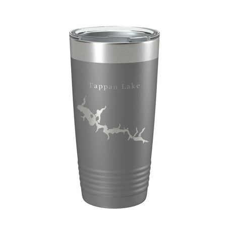 

Tappan Lake Map Tumbler Travel Mug Insulated Laser Engraved Coffee Cup Ohio 20 oz Dark Gray