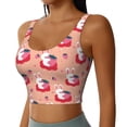 thumbnail image 2 of Fotbe Bunny And Strawberry Pattern Womens' Sports Bra Longline Wirefree Padded with Medium Support Sports Moisture-Wicking Workou Vest,Tank Top-XX-Large, 2 of 9