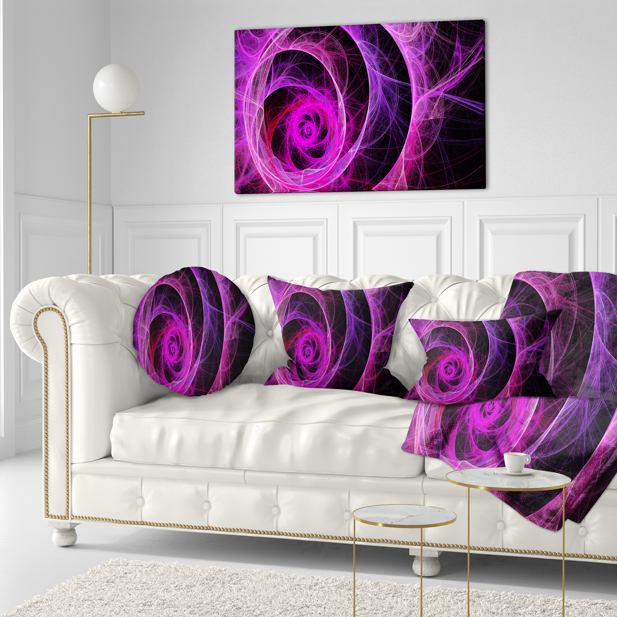 Designart Exotic Pink Flower - Floral Throw Pillow - 12x20