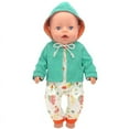 thumbnail image 3 of Baby Doll Clothings for 14 - 18 Inch, Green Corduroy Jacket Orange Edge Jumpsuit Doll Clothes Accessories Set, 3 of 3