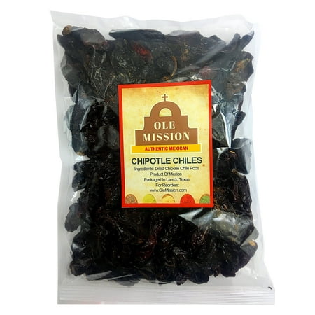 Chipotle Peppers Dried 8 oz Chile Morita Excellent Smoky Flavor For Mexican Recipes, Tamales, Salsa, Chili, Meats, Soups, Stews And Grilling By Ole