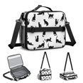 thumbnail image 5 of Black Cat White Pattern Insulated Lunch Bag with Shoulder Strap and Bottle Holder,Bento School Lunch Bag Box,11x9.5x3.5 Inches, 5 of 5
