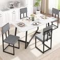 thumbnail image 2 of Legahome Dining Table Set for 4, Modern 5-Piece Faux Marble Dining Set, Compact Rectangle Kitchen Table and Chairs Set for Couples, Small Families,White Tabletop + Gray Linen Chairs, 2 of 8