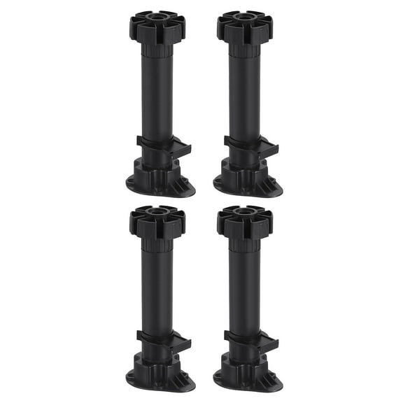 Adjustable Legs, 4 Pack 46 x 150mm - Furniture Leveling Foot, Thin Legs Leveler Support Frame for Bed Sofa (Black)