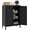 Black, variant on Small Metal Storage Cabinet, 23.6" Wide Bathroom Cabinet with 2 Adjustable Shelves, 3-Tier Shaker Sideboard Storage Unit for Entryway Living Room Kitchen,Forest Green