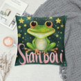 thumbnail image 2 of Orinice Frog Stars Funny Saying Graphic Decorative Cushion Throw Pillow Cover for Home Couch Living Room Bed Sofa - Short Plush Pillowcase 1PC 12x12in, 2 of 5