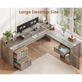 thumbnail image 7 of Farmhouse 63" L Shaped Computer Desk with 4 Drawers and Storage Cabinet, Corner Office Desk with Monitor Stand, 7 of 7