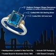 thumbnail image 2 of Gem Stone King 925 Silver and 10K Yellow Gold London Blue Topaz Solitaire Engagement Ring for Women | 4.00 Cttw | Octagon 10X8MM | Gemstone November Birthstone | Size 7, 2 of 6