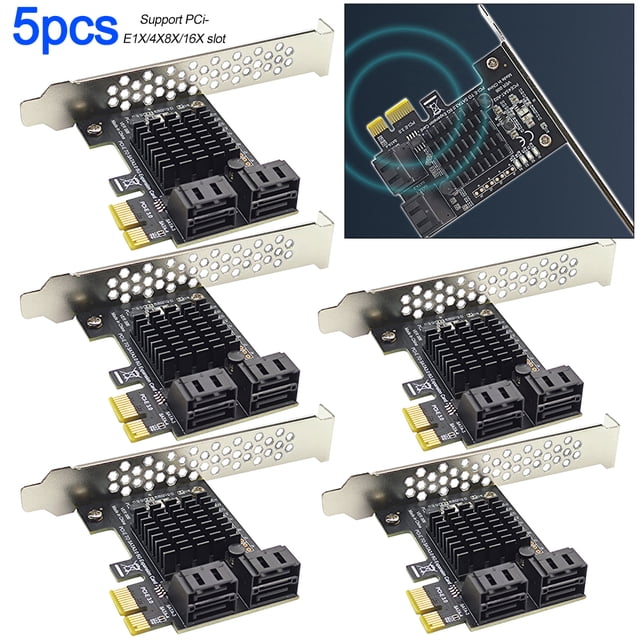 Tarjeta PCIe SATA III 4 puertos Adaptador 3.0 a PCI-E 1X 6 Gbps con soporte
