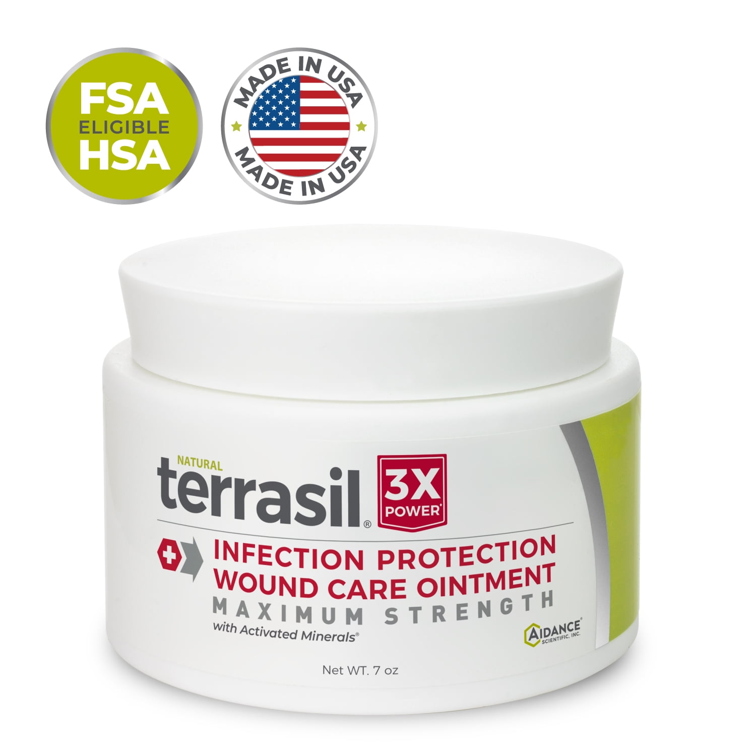 Terrasil Wound Care Cream for Wounds, Burns, Cuts, Scrapes, Ulcers and Sores – Hypoallergenic 7oz Jar