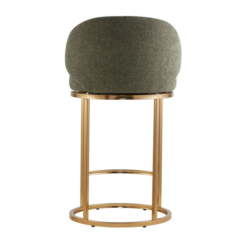 CHITA Upholstered Swivel Counter Bar Stool with Metal Frame and Arched Back