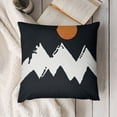 thumbnail image 3 of YINGXI Throw Pillow Cushion Cover, Lettering Hand Drawn Simple Mountains Nature Theme, Decorative Square Accent Pillow Case, Black White 22x22in, 3 of 5
