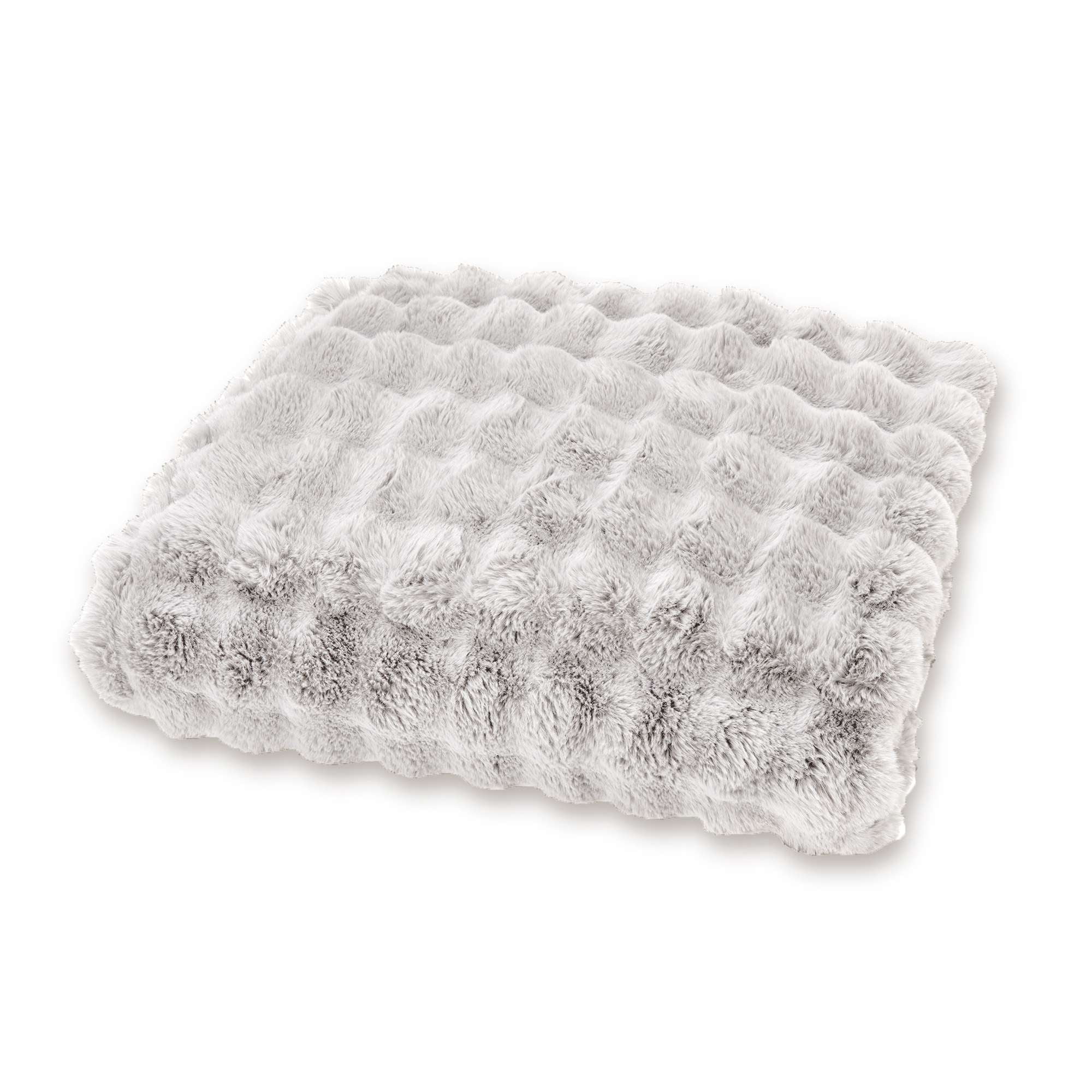 Ashford Home Cascade Ultra Fine Faux Fur Throw Blanket, Natural, 50 x 60 inches