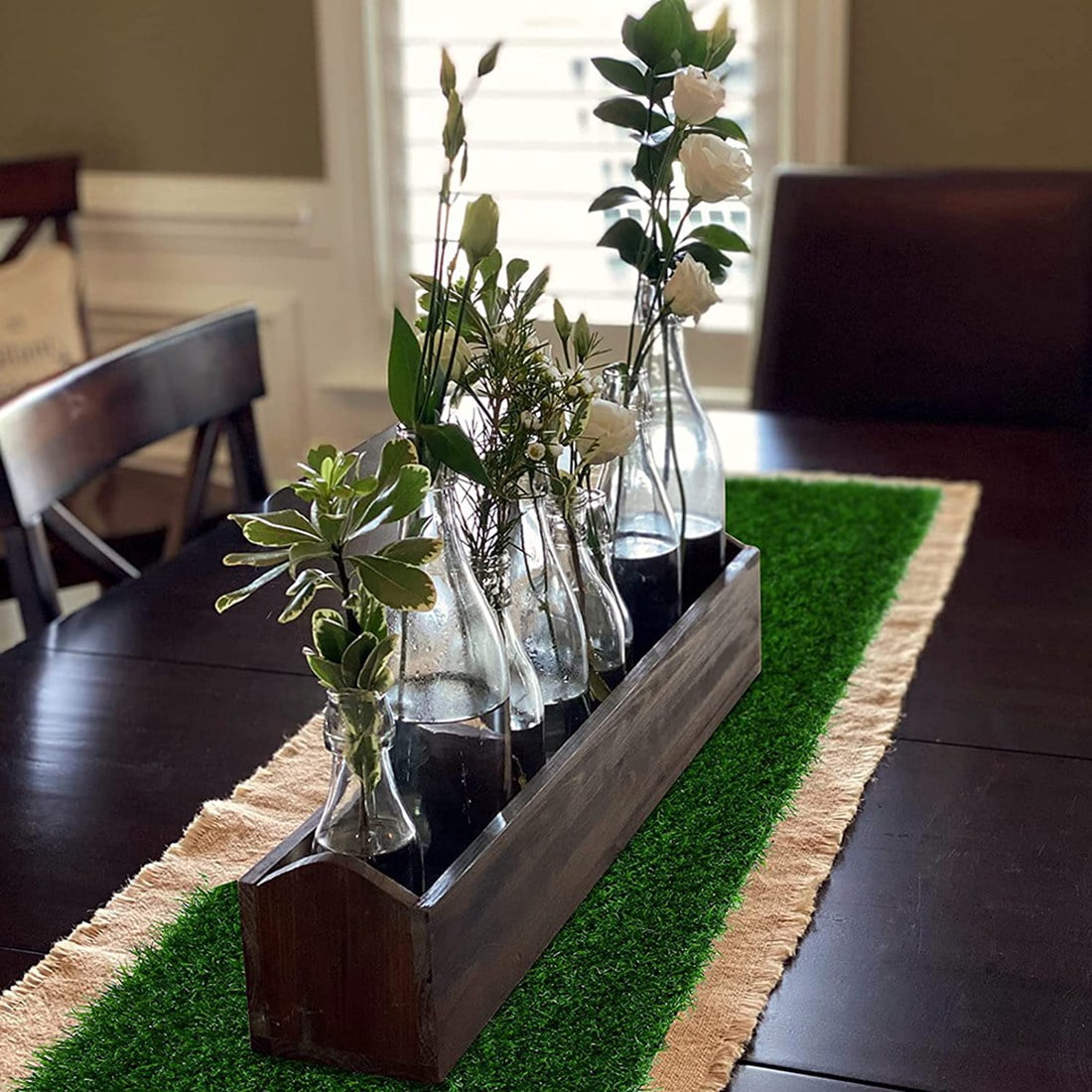 Grass Table Runner 12 x 72 Inch, Green Artificial Tabletop Decor for Wedding, Birthday , Banquet, Baby Shower
