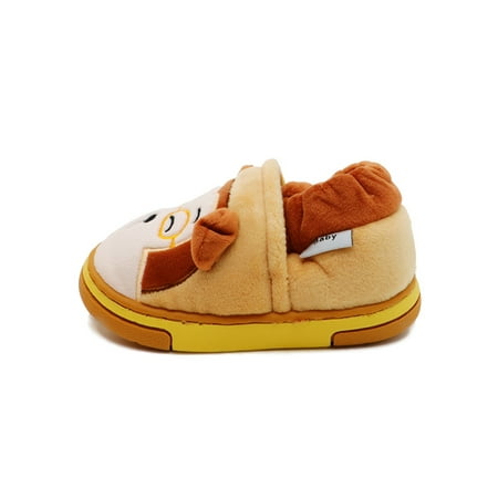 

Eloshman Boys Home Shoes Slip On Slippers Fuzzy Plush Slipper Bedroom Anti-Slip Fluffy House Shoe Casual Flats Coffee Style A 7C