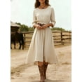 thumbnail image 3 of AUNVITO Women's V-Neck Long Sleeve Maxi Dress Casual Comfortable and Breathable, 3 of 9