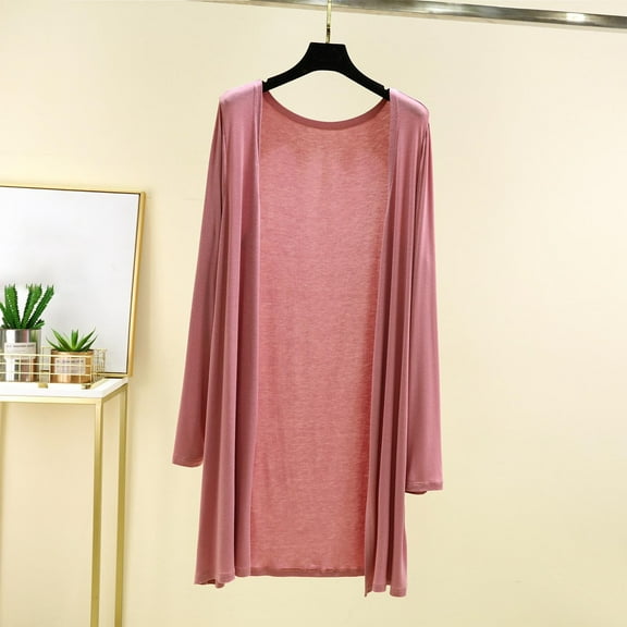 Xixinqiwan Long Cardigans for Women Long Sleeve Open Front Lightweight Cardigan Summer Casual Cover Ups