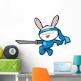 thumbnail image 1 of Cute Bunny Rabbit Ninja Wall Mural by Wallmonkeys Peel and Stick Graphic (36 in W x 27 in H) WM184425, 1 of 4