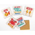 thumbnail image 2 of Inkdotpot Set of 6 Drink Coasters DecorativeNon,SlipCork Base4-inch Square PrintedCoastersEasy Clean- ocean, 2 of 8