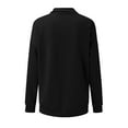 thumbnail image 4 of Babysbule Fall Tops for Women Ladies Stylish Printed Loose Long Sleeves Blouse Lapel Casual Tops Sweatshirt, 4 of 5