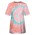 thumbnail image 4 of SWPZC Women's Tie Dye Graphic Tees Casual Short Sleeve Crewneck Tshirt Blouse Summer Dressy Comfy Loose Fit Tunic Cute Tops Woman Shirts Short Sleeve Long Sleeve T Shirts Women, 4 of 5