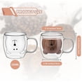 thumbnail image 2 of Nuevo, adecuado Taza de té de oso lindo Taza de café con leche de doble vidrio con asa Taza de cerveza espresso aislada Regalo de cumpleaños lindo para damas San Valentín para homb, 2 of 4