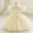 thumbnail image 4 of Girls Tulle Princess Wedding Baptism Dress Puff Sleeves for Toddler Baby Girl, 4 of 4