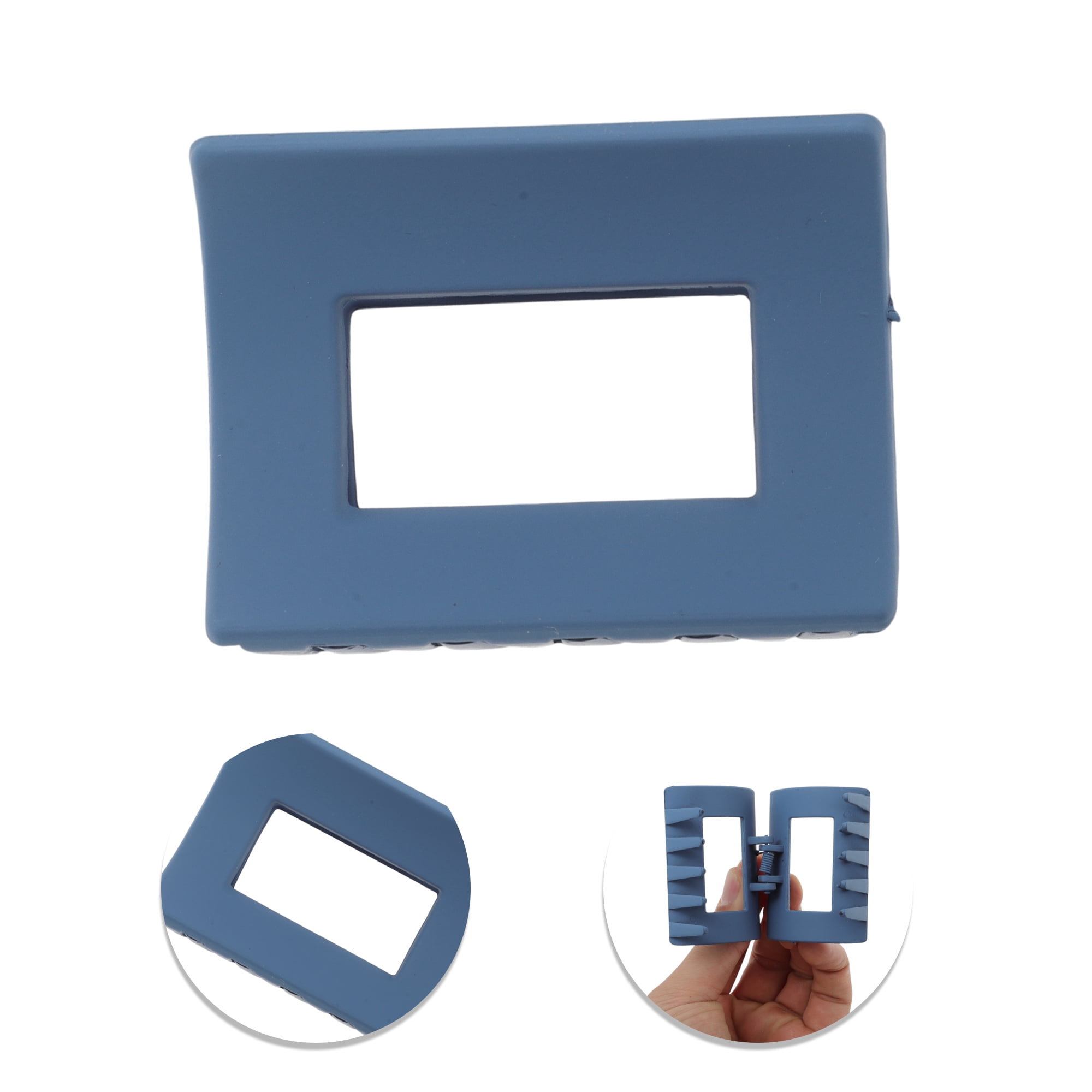 Unique Bargains Rectangular Frosted Hair Clips 5 Pcs Dark Blue