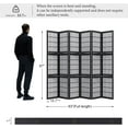 thumbnail image 4 of Room Divider with Shelves, 66.9-Inch Tall Japanese Shoji Style Wood Screen with Double Hinges for Home Office Decoration (6 Panels, Black), 4 of 14